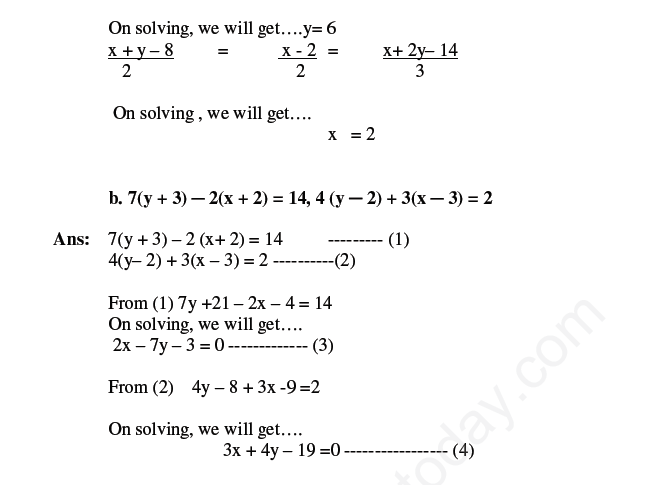 assignment on linear equations class 10